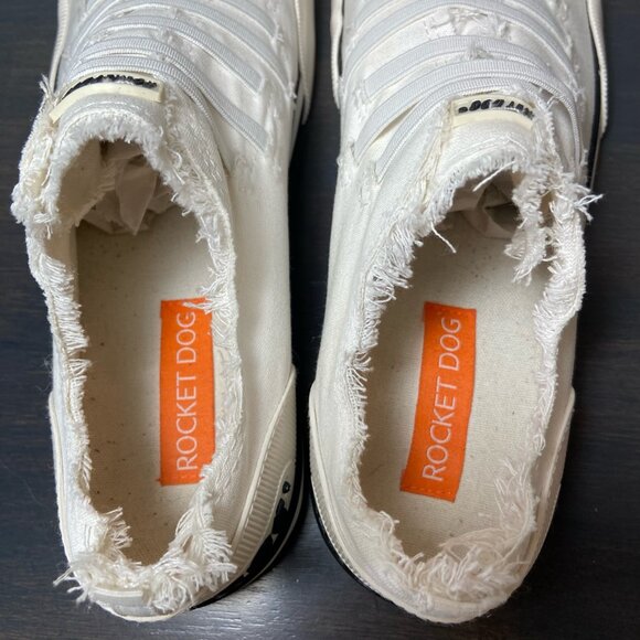 Rocket Dog Off White Canvas Slip On Sneakers Size 8 Woman's - Picture 4 of 7